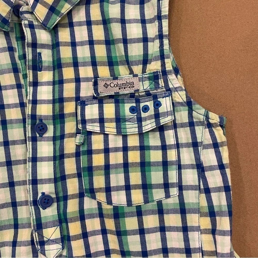 Columbia Girl’s Cotton Super Bonehead Sleeveless Dress Plaid Size Medium 10/12